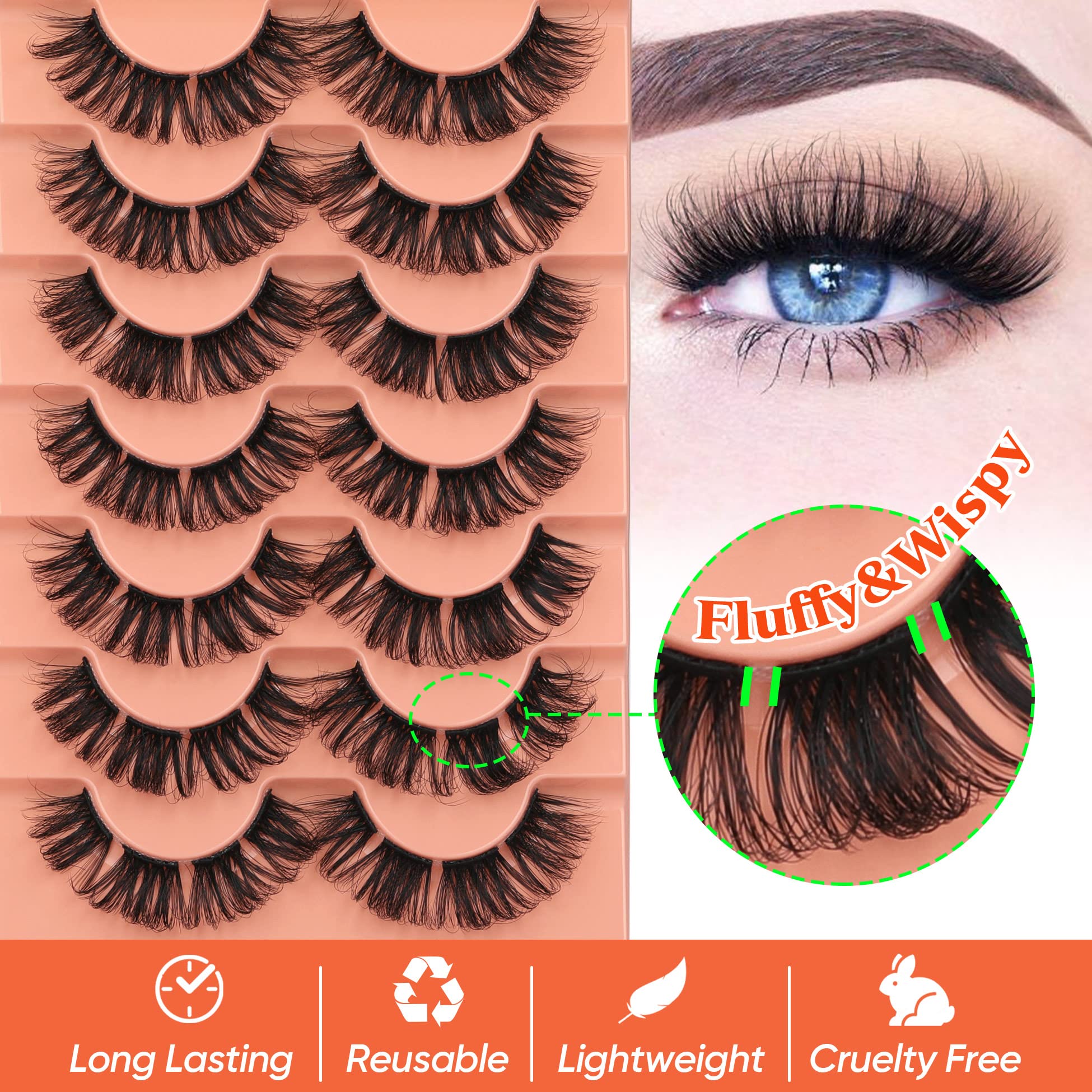 Lash Clusters False Eyelashes 18mm 5D Fluffy Faux Mink Lashes Extensions 56 Pcs DIY Wispy Volume Individual Lashes by TOOCHUNAG