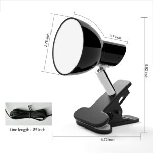 deeloop Clip on Light 5W Ultra Bright 330° Rotation Book Reading Clip on Lamp for Bed/Bedside Headboard/Table/Bunk/Desk Lighting Black