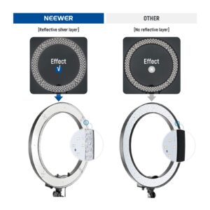 NEEWER Ring Light Kit with Stand Kit, 18in/48cm 53W CRI 95+ LED Dimmable, with Bendable Sotftube, Filters, Shutter, Phone Holder, Bag, for Makeup, Live Streaming, YouTube/TikTok (US Plug)