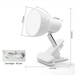 deeloop LED Clip on Light Book Reading 5W Super Bright 330° Rotation Clip on Lamp for Bed/Desk Lamp with Clamp White