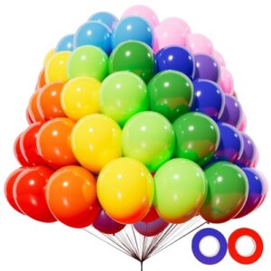 200pcs 5 inch balloons assorted colors, small mini rainbow latex balloons for party birthday baby shower anniversary festival arch garland decoration (multi)
