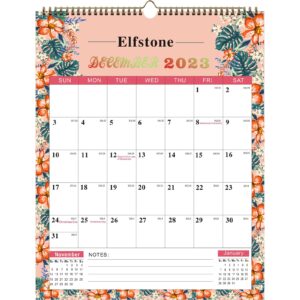 elfstone 11x14 inch light pink color wall calendar-2023 december- 2024 september-tear-off monthly calendar with built-in hanging