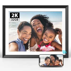 bsimb 2k wifi digital picture frame with ultra-clear display, 9.7 inch electronic photo frame, ips touch screen, instantly share photos&videos via email/app, gift for mother's day