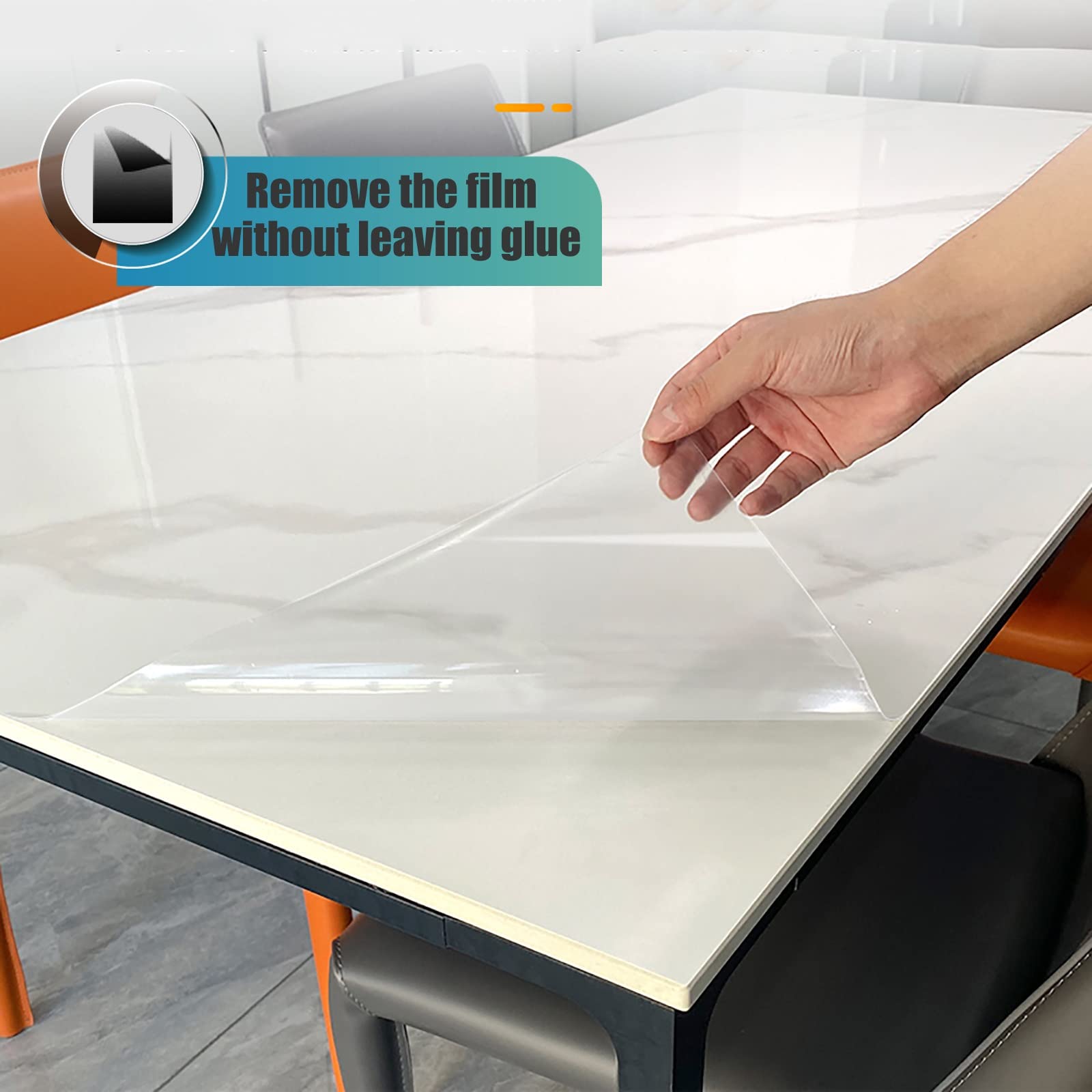 JYHHCYS 70 90 110 130 150 160cm Wide Clear Plastic Sticky Film for Table Countertop Cabinet, Protective Table Pad Self-Adhesive, Waterproof Anti-wear (Size : 110x240cm/43.3x94.5in)