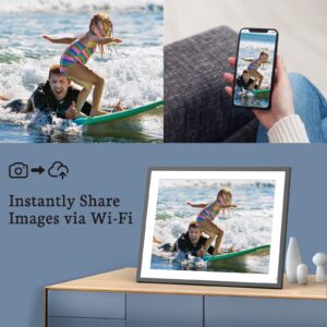 BSIMB 16.7-Inch 32GB Extra Large WiFi Digital Picture Frame IPS Touch Screen Electronic Photo Frame, Remote Control, Auto-Rotate, Share Photos&Videos via App&Email, Gift for Mother's Day