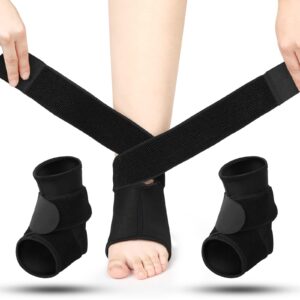 honoson 2 pcs ankle brace kids breathable neoprene ankle support ankle compression sleeve comfortable achilles tendonitis relief elastic foot brace with adjustable wrap for sprained plantar fasciitis