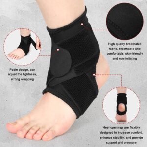 Honoson 2 Pcs Ankle Brace Kids Breathable Neoprene Ankle Support Ankle Compression Sleeve Comfortable Achilles Tendonitis Relief Elastic Foot Brace with Adjustable Wrap for Sprained Plantar Fasciitis