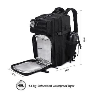 LHI Cooler Insulated Backpack 45L Portable Soft Cooler Bag with Cup Holders for Men and Women to Beach Camping Picnic Travel Hiking - Black