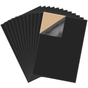 12pcs black self adhesive felt sheets adhesive back sheets sticky back felt fabric sheets with adhesive backing for sewing diy crafts(a4 size)
