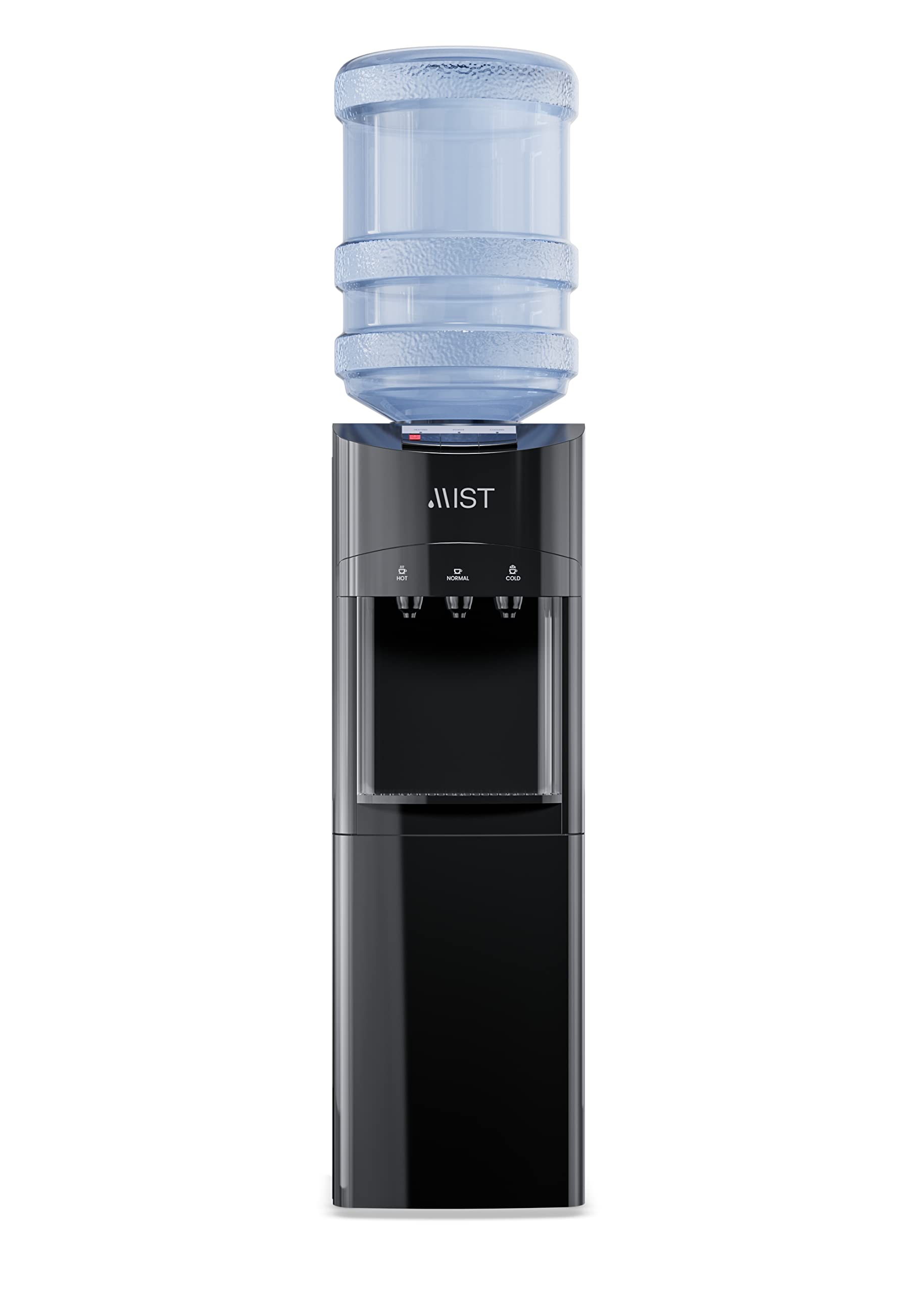 Mist Top Loading Water Cooler Dispenser, Hot, Cold & Room Temperature Water, Child Safety Lock, Holds 3 or 5 Gallon Bottles, Perfect for Home and Office Use Energy Star Approved - Black