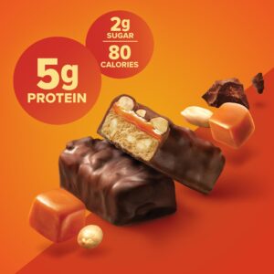 Pure Protein Candy Bar Bites, Chocolate Peanut Caramel, 5g Protein, Gluten Free, Low Sugar, 0.70 oz., 8 Pack (Packaging May Vary)