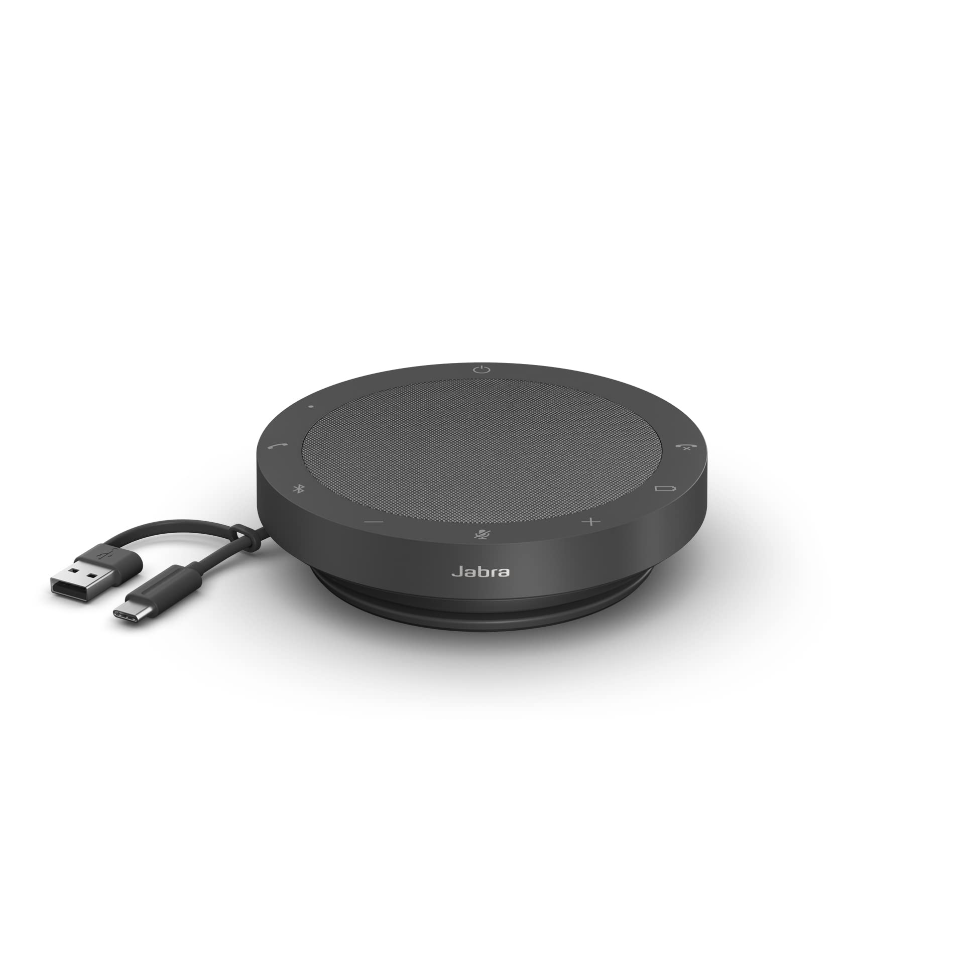 Jabra Speak2 55 Wireless Bluetooth Speakerphone – Portable Conference Speaker with 4 Noise-Cancelling Mics, 50mm Full-Range Speakers & Wideband Audio - Certified Microsoft Teams Speaker - Dark Grey