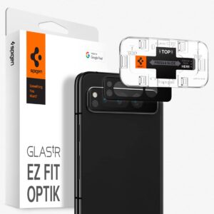 spigen camera lens screen protector [glastr ez fit optik] designed for pixel fold - black [2 pack]