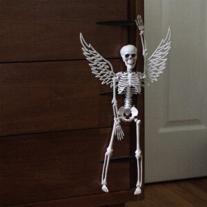 SCS Direct Angel Halloween Skeleton (2 Pack)- 16" Long- Weather Resistant Decorations-Graveyard Prop for Haunted House Party, Indoor/Outdoor Use, School Classroom