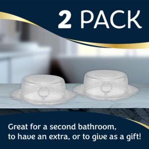 IMPRESA [2 Pack] Overflow Bath Drain Cover with Top Plug - Take a Deeper, More Luxurious Bath with a Tub Overflow Cover - Suction Cup Sealed Overflow Drain Cover Bathroom Tub - Bathtub Overflow