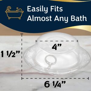 IMPRESA [2 Pack] Overflow Bath Drain Cover with Top Plug - Take a Deeper, More Luxurious Bath with a Tub Overflow Cover - Suction Cup Sealed Overflow Drain Cover Bathroom Tub - Bathtub Overflow