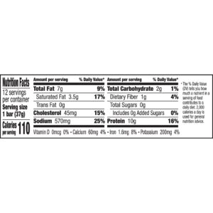 EPIC Protein Bars, Bison Beef Sea Salt Pepper Paleo Friendly, 1.3 oz, 12 ct