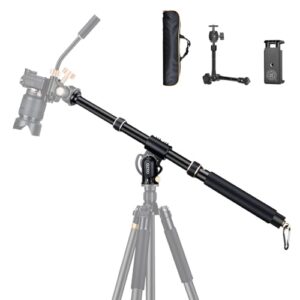 41" aluminum tripod extension arm retractable horizontal center column arm with 1/4'' and 3/8'' scerws, 360° rotatable for overhead, multi-angle photography,load up to 33lbs,tripod not included