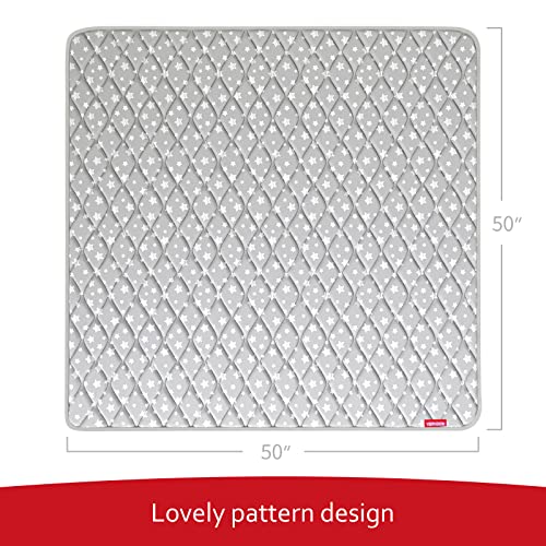 Baby Play Mat 50" X 50" Fit for TODALE Baby Playpen, Premium Foam Mat Non-Slip Cushioned Baby Playpen Mat for Playing, Grey Star