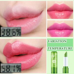 WENJLYJ 8 PCS Aloe Vera Lipstick,Magic Temperature Color Changing Lip Gloss Set,Long-lasting Nutritious Waterproof Lip Balm Moisturizing Lipstick Lip Makeup Kits for Women