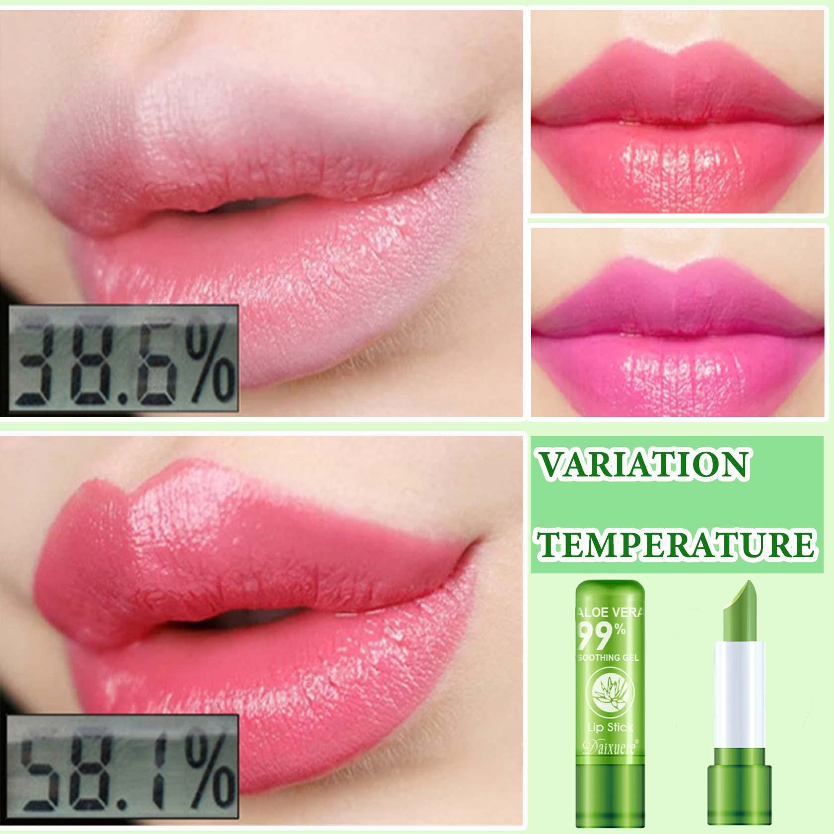 WENJLYJ 8 PCS Aloe Vera Lipstick,Magic Temperature Color Changing Lip Gloss Set,Long-lasting Nutritious Waterproof Lip Balm Moisturizing Lipstick Lip Makeup Kits for Women