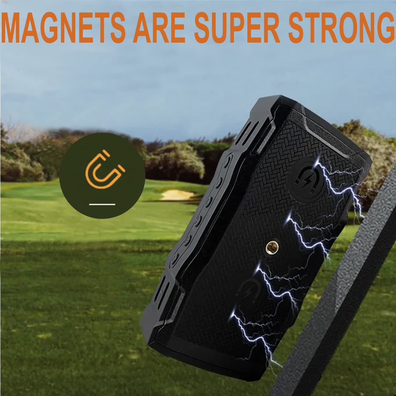 BIRDIE79 – Portable Golf Cart Speaker, Magnetic Bluetooth Speakers 36 Hour Playtime. Rugged Outdoor Speaker for Waterproof, & Shockproof. 30W Loud & Clear Stereo Sound,