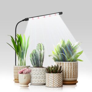 bseah grow light plant light for indoor plants growing, 6000k full spectrum plant grow light for seedings succulents small plants, auto on/off timing & 10 dimming
