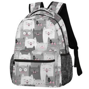 cat backpack for boys girls, cute animal cats kids school backpacks laptop backpack water resistant casual hiking camping travel daypack lightweight bookbag for student with adjustable buckles