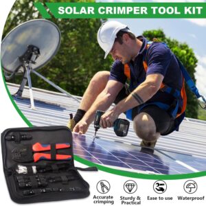 Oududianzi Solar Crimper Tool Kit for Solar Panel Cable Connectors 2.5/4.0/6.0mm², Including 1PCS Solar Crimper + 6 Pairs Solar connectors + 2PCS Spanner Wrench, Solar Wire Crimping Tool for PV Cable