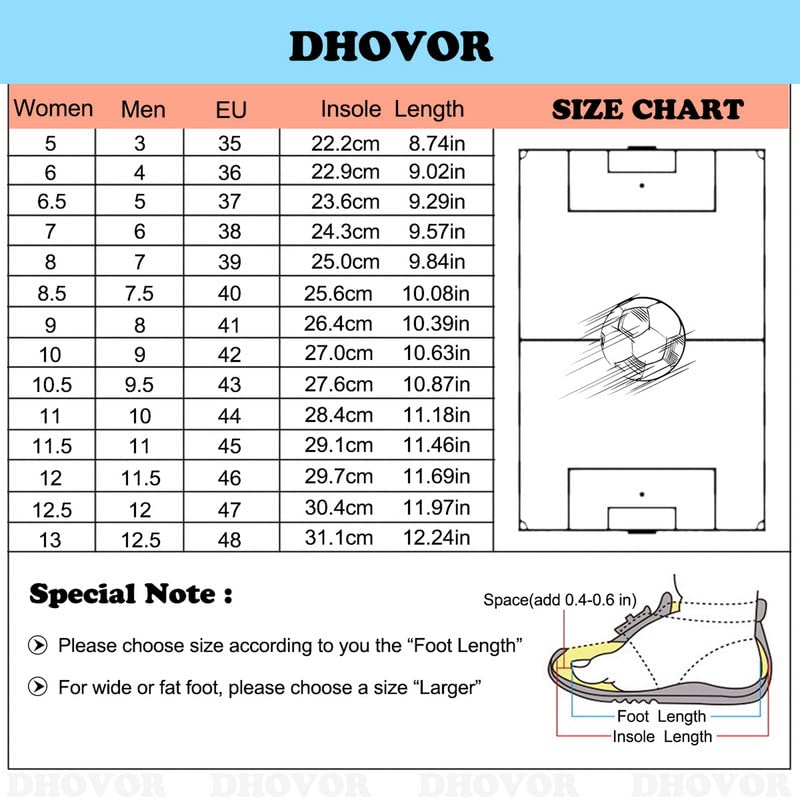 DHOVOR Womens Soccer Cleats Youth Football Cleats High-Top Athletics Football Trainers Outdoor and Indoor Soccer Shoes Womens Blue