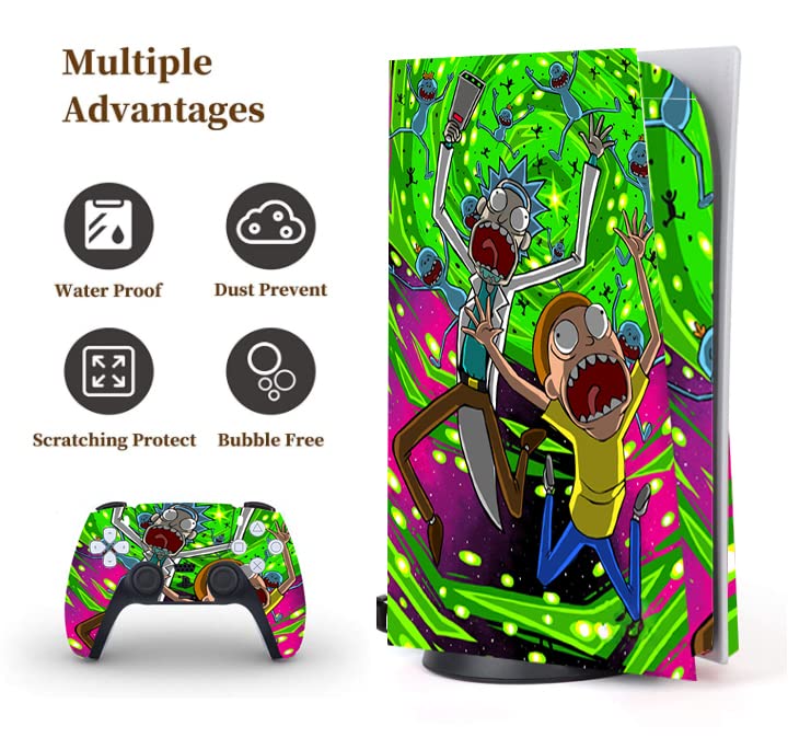 GaeErFut Anime P-S5/Play-station Protectors Skins Cover,Disc Edition Console Controller Skins Cover Protectors,Scratch Resistant, Bubble-Free Stickers Protectors Accessories