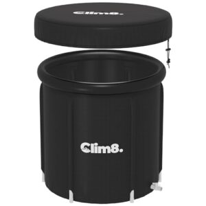 clim8 ice bath tub for athletes: 85 gallons cold plunge tub with lid, insulated 4 layers portable freestanding ice plunge tub for recovery