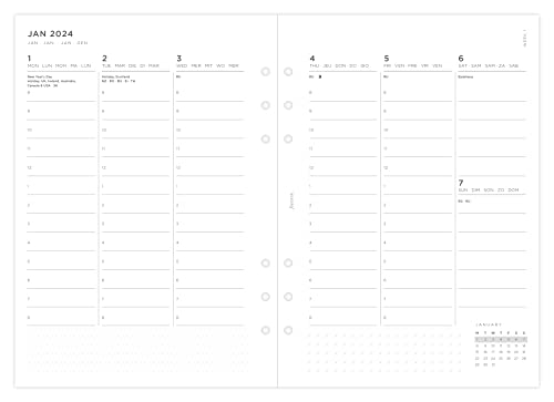 Filofax A5 Minimal week to view vertical 2024 diary with appointments, White