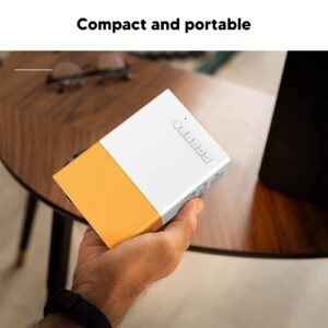 Smart Home Projector, USB 5V 2A Power Supply Mini Movie Projector 200 Lm Support 32G Memory Card 100‑240V with Remote Control for Mobile Phone (US Plug)