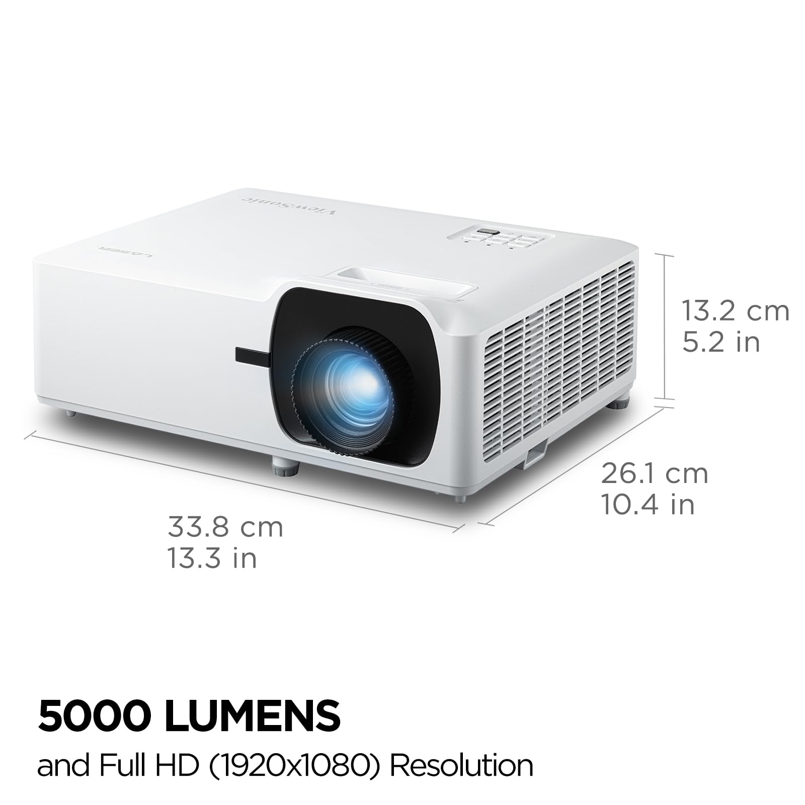 ViewSonic LS751HD 5000 Lumens 1080p Laser Projector w/ 1.6x Optical Zoom and H/V Keystone for Business and Education