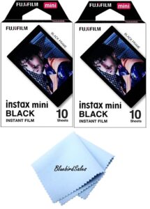 fujifilm instant mini black frame film bluebirdsales starter kit (2 pack) 20 exposures