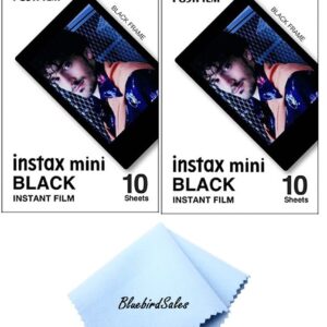 Fujifilm Instant Mini Black Frame Film BluebirdSales Starter Kit (2 Pack) 20 Exposures
