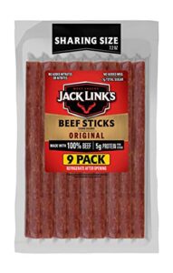 jack link's beef sticks, original – protein snack, meat stick, made with 100% beef, no added msg** – 7.2 oz.