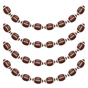 4pc - football party decorations - football banner - football hanging decorations decor for themed birthday party bowl game fans home garland supplies flag