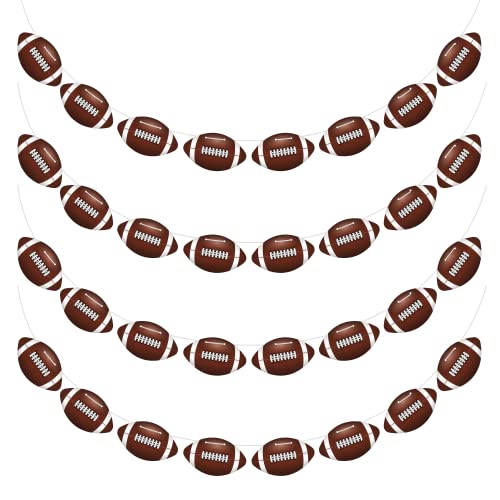 4PC - Football Party Decorations - Football Banner - Football Hanging Decorations Decor for Themed Birthday Party Bowl Game Fans Home Garland Supplies Flag