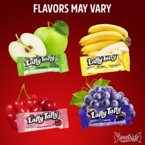 Laffy Taffy - Laffy Taffy Candy - Banana, Grape, Sour Apple, Flavors - Chewy & Tangy Laffy Taffy Bulk Candy Individually Wrapped - Holiday Candy Bulk, Candy for Pinata, Concession Stand (Mix) 2LB