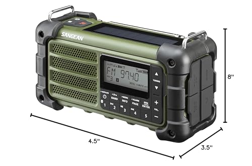 Sangean MMR-99 AM/FM-RBDS/Bluetooth/AUX/Weather/Multi-Powered Digital Tuning Emergency Radio, Forest Green