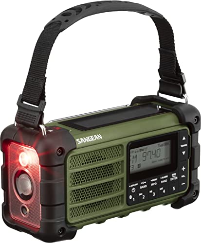 Sangean MMR-99 AM/FM-RBDS/Bluetooth/AUX/Weather/Multi-Powered Digital Tuning Emergency Radio, Forest Green