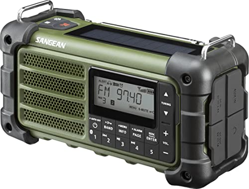 Sangean MMR-99 AM/FM-RBDS/Bluetooth/AUX/Weather/Multi-Powered Digital Tuning Emergency Radio, Forest Green