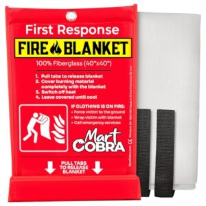 mart cobra fire blanket for home safety x1 emergency fire blanket for kitchen fiberglass fire blankets fireproof blanket house fire safety flame retardant fabric home safety tarp grease spray