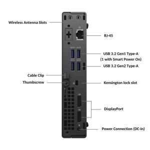 Dell OptiPlex 7000 Series 7080 Micro Form Factor Mini Business Desktop, Intel Core i5-10500T Processor, 16GB RAM, 1TB PCIe SSD, DisplayPort, RJ45, Wi-Fi 6, Windows 11 Pro, Black