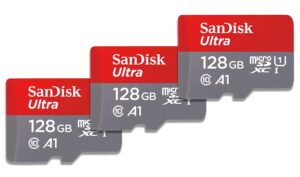 sandisk 128gb 3-pack ultra microsdxc uhs-i memory card (3x128gb) with adapter [new version]