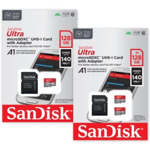 SanDisk 128GB 3-Pack Ultra microSDXC UHS-I Memory Card (3x128GB) with Adapter [New Version]