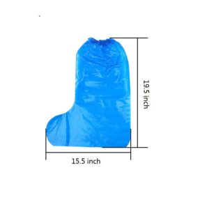 Fancystyle Pack of 80 Disposable Thicker Boot and Shoe Covers 19 inch Tall Extra Large Resistant Water/Skid Resistant Blue (80)