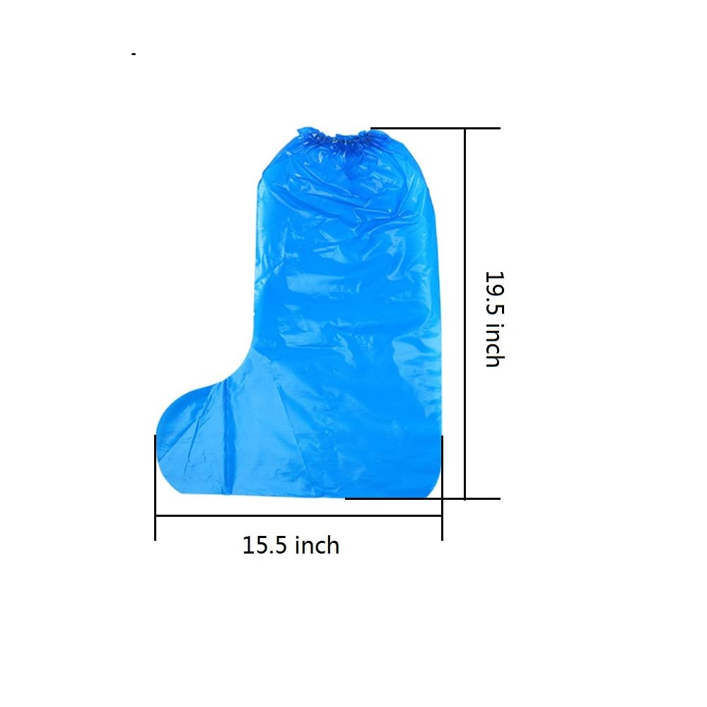 Fancystyle Pack of 80 Disposable Thicker Boot and Shoe Covers 19 inch Tall Extra Large Resistant Water/Skid Resistant Blue (80)